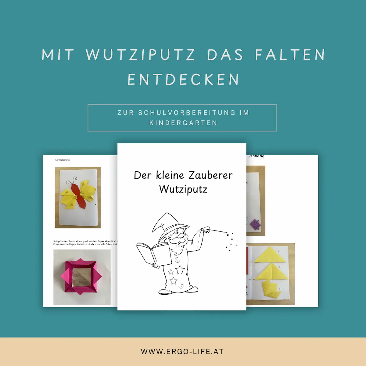 Faltgeschichte Kindergarten: Der kleine Zauberer Wutziputz