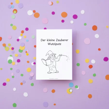 Faltgeschichte Kindergarten: Der kleine Zauberer Wutziputz