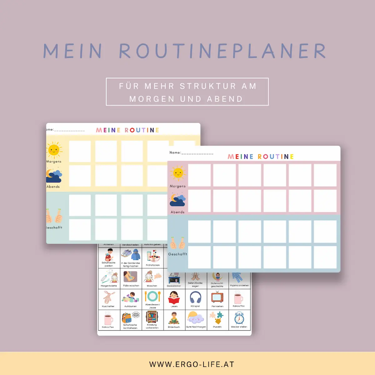 Routineplaner f&uuml;r Kinder Routineplaner f&uuml;r Kinder Routineplaner Routineplaner f&uuml;r Kinder - Morgen-und Abendroutine