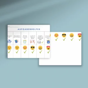 Aufgabenhelfer-Vorlage mit Smileys und Häkchen