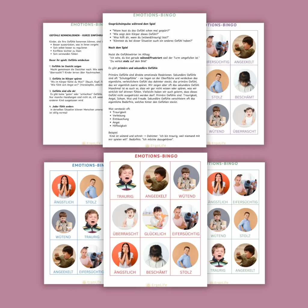 Emotions-Bingo-echte Fotos